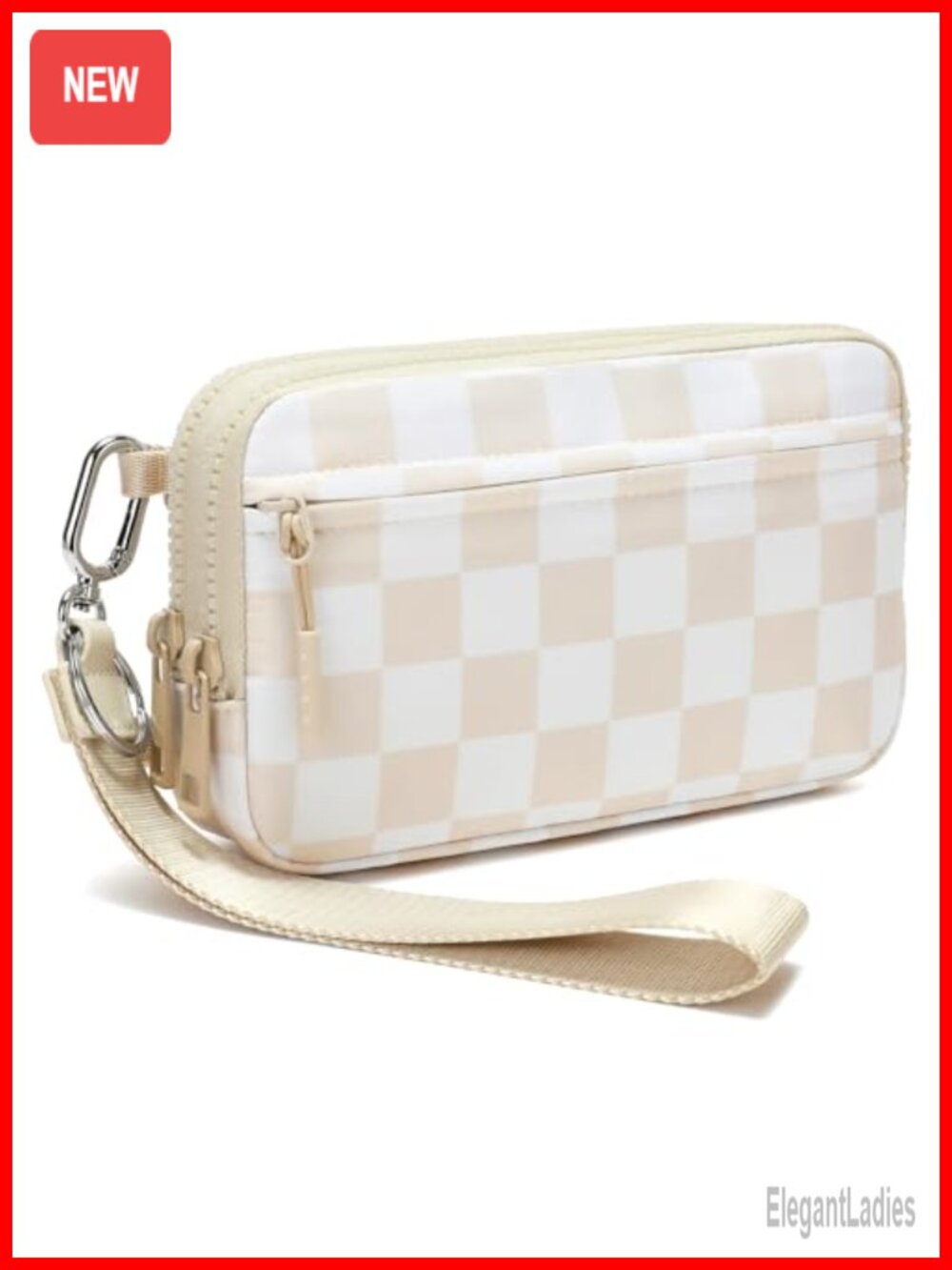 FODOKO RFID Wristlet Crossbody Bag 4 Zippers Nylon Women's Purse